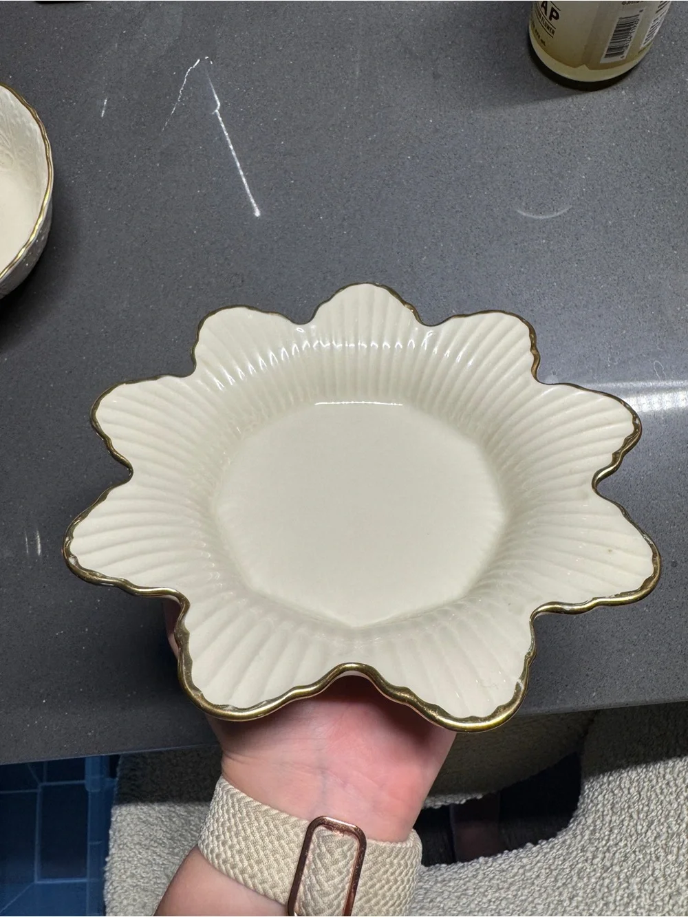 Vintage Lenox Scalloped Gold Rim Dish